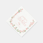 Elegante perzik bloemetuin bruidsdouche servet (Hoek)