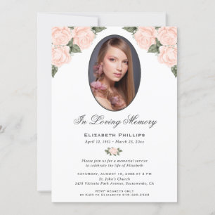 Elegante perzik bloemfoto in liefdevolle herinneri kaart