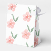 Elegante perzik bloemige bruidsdouche bedankdoosjes (Achterkant)