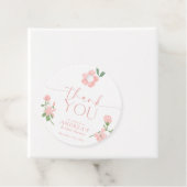 Elegante perzik bloemige bruidsdouche bedankjes labels (In situ)