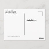 Elegante perzik bloemige bruidsuitnodiging briefkaart (Achterkant)