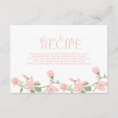 Elegante perzik bloemige graag een recept mee te b informatiekaartje (Voorkant)