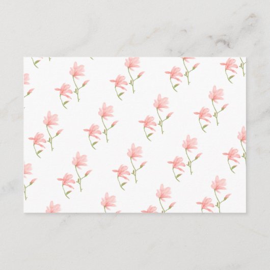 Elegante perzik bloemige graag een recept mee te b informatiekaartje (Achterkant)