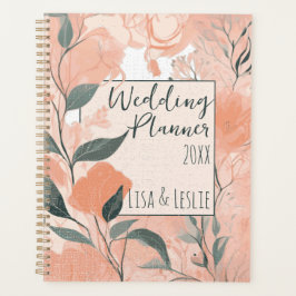 Elegante Perzik Bloemige Persoonlijke Bruid Huweli Planner