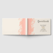 Elegante Perzik Bloemige Spiraal Gastenboek (Volledig)