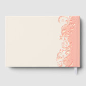 Elegante Perzik Bloemige Spiraal Gastenboek (Achterkant)