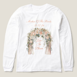 Elegante perzik bloemige trouw T-shirt met lange m