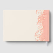 Elegante perzik bloemswirl gastenboek (Achterkant)