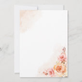 Elegante Perzik Blush Bloemen Boho Bruiloft Kaart (Achterkant)