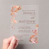 Elegante Perzik Boho Style Bloemen Acryl Uitnodigi Acryl Uitnodigingen (Insitu (Draagbaar))