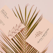 Elegante Perzik Boho Tropisch Modern Visitekaartje