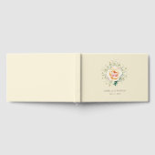 Elegante perzik botanische bloemenkrans gastenboek (Volledig)