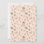 Elegante perzik botanische doop kaart (Achterkant)