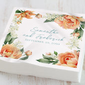 Elegante perzik bruiloft aangepaste bloem servet