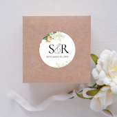 Elegante perzik bruiloft Bloemen Custom Ronde Sticker