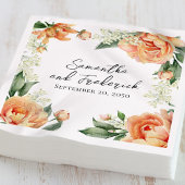 Elegante perzik bruiloft Bloemen Custom Servet