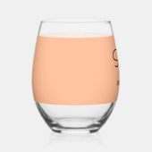 Elegante  perzik bruiloft bruidsmeisje Keepsake Wijnglas Zonder Voet (Rechts)