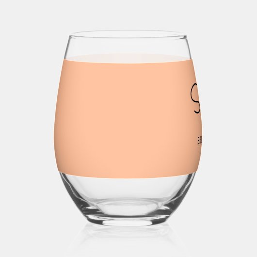 Elegante perzik bruiloft bruidsmeisje Keepsake Wijnglas Zonder Voet (Rechts)