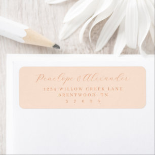 Elegante Perzik Calligrafie Etiket