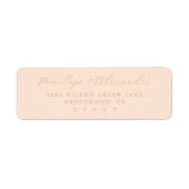 Elegante Perzik Calligrafie Etiket (Voorkant)