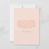 Elegante Perzik Cream Bloemen Verjaardag Bedankkaart (Achterkant)