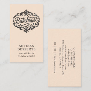 Elegante Perzik Crème Bakkerij Bakker Banketbakker Visitekaartje