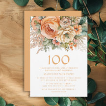 Elegante Perzik Crème Bloem 100e Verjaardag