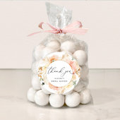 Elegante Perzik, Crème en Blush Bloemen Favor Ronde Sticker