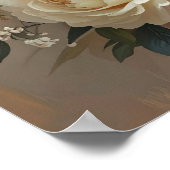 Elegante Perzik & Crème Roos Boeket: Romantische S Poster (Hoek)