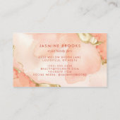 Elegante perzik en gouden chique Waterverf Visitekaartje (Achterkant)