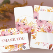 Elegante Perzik en Gouden Huwelijk Dank u Briefkaart