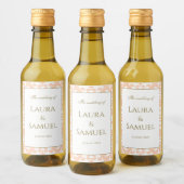 Elegante Perzik en Gouden Mini Wijn Labels Etiket (Flessen)