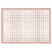 Elegante perzik en grijs geblokt tafelkleed (Voorkant (Horizontaal))