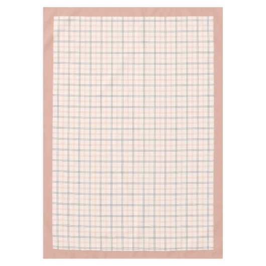 Elegante perzik en grijs geblokt tafelkleed (Voorkant)