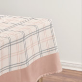 Elegante perzik en grijs geblokt tafelkleed (Voorbeeld)