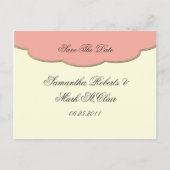 Elegante perzik en ivoor slaan de datum op aankondigingskaart (Voorkant)