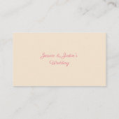 Elegante perzik en roze bloemen bruiloft plaatskaartje (Achterkant)