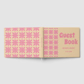 Elegante perzik en roze eenvoudige klassieke gaste gastenboek (Volledig)