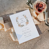 Elegante perzik en salie bloem Bewaar de datum Kaart