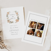 Elegante perzik en salie bloem Bewaar de datum Kaart