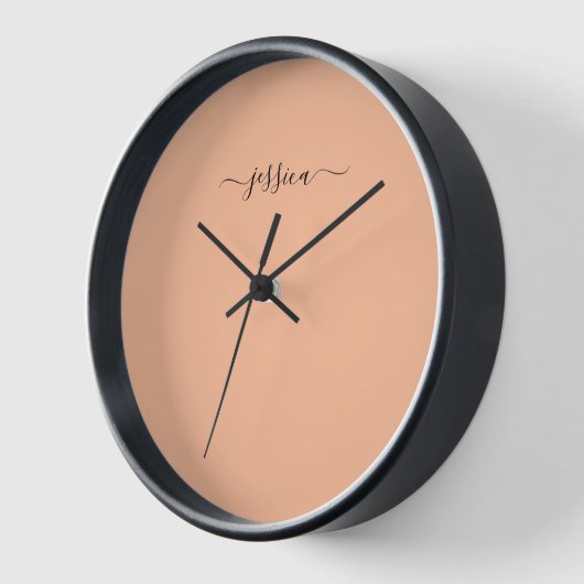 Elegante perzik fuzz scriptnaam grote klok (Hoek)