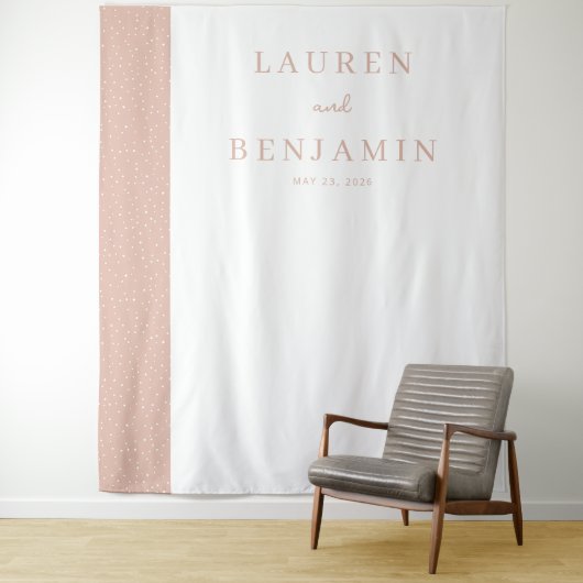 Elegante perzik gestippelde minimalistisch wandkleed (In situ)