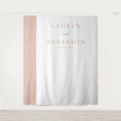 Elegante perzik gestippelde minimalistisch wandkleed (Voorkant)