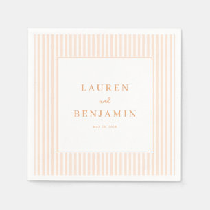 Elegante perzik gestreepte minimalistisch servet