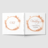Elegante Perzik Glans Bruiloft Script Calligrafie Gastenboek (Volledig)