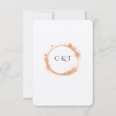 Elegante Perzik Glans Bruiloft Script Calligrafie RSVP Kaartje (Achterkant)