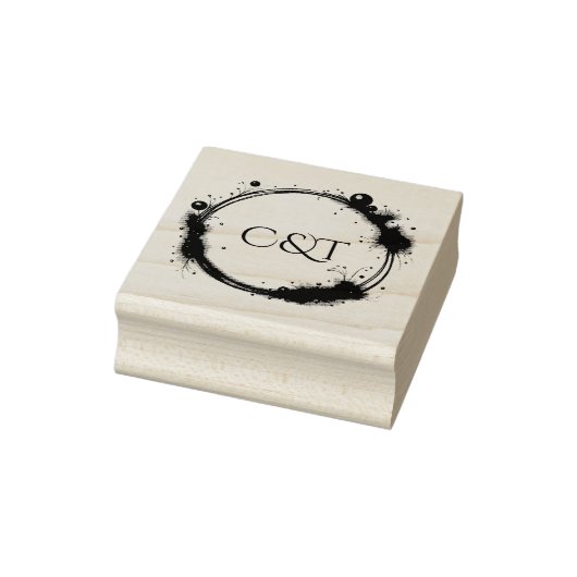 Elegante Perzik Glans Bruiloft Script Calligrafie Rubberstempel (Stempel)