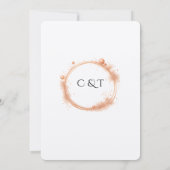 Elegante Perzik Glans Bruiloft Script Calligrafie Save The Date (Achterkant)
