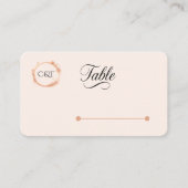Elegante perzik glans bruiloft script kalligrafie plaatskaartje (Voorkant)
