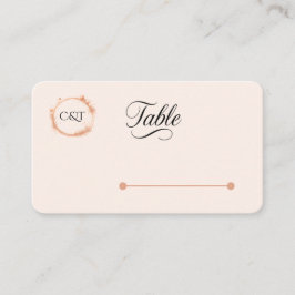 Elegante perzik glans bruiloft script kalligrafie plaatskaartje